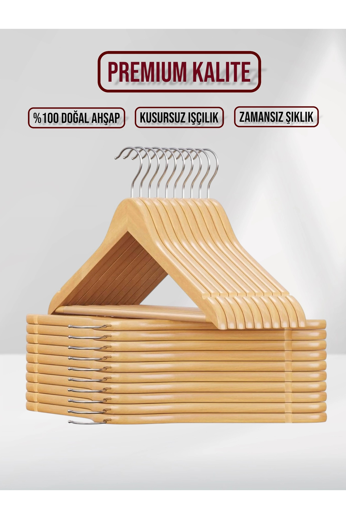 Wooden Hanger Clothing Hanger Hanger 10 Pieces with Varnish Premium Quality