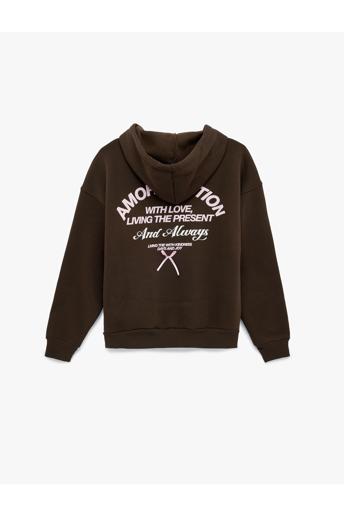 Koton  Arkası Baskılı Kapüşonlu Fermuarlı Cepli Oversize Sweatshirt - Görsel 4