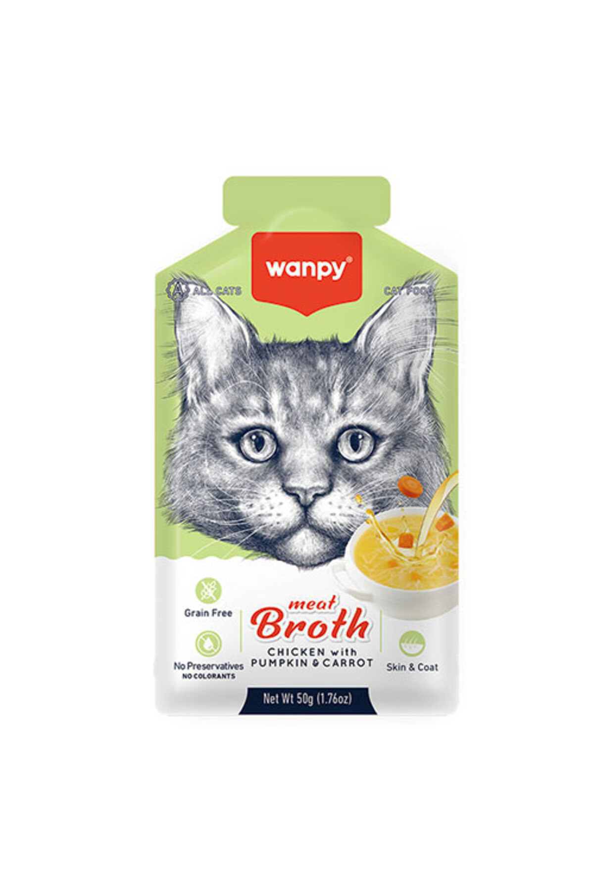 Wanpy Tavujlu Bal Kabaklı ve Havuçlu Çorba Kedi Ödül Maması 50 gr