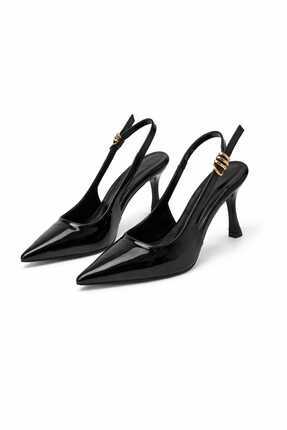 FRZZ Sivri Burun Arkası Açık tokalı Kadın Topuklu Ayakkabı