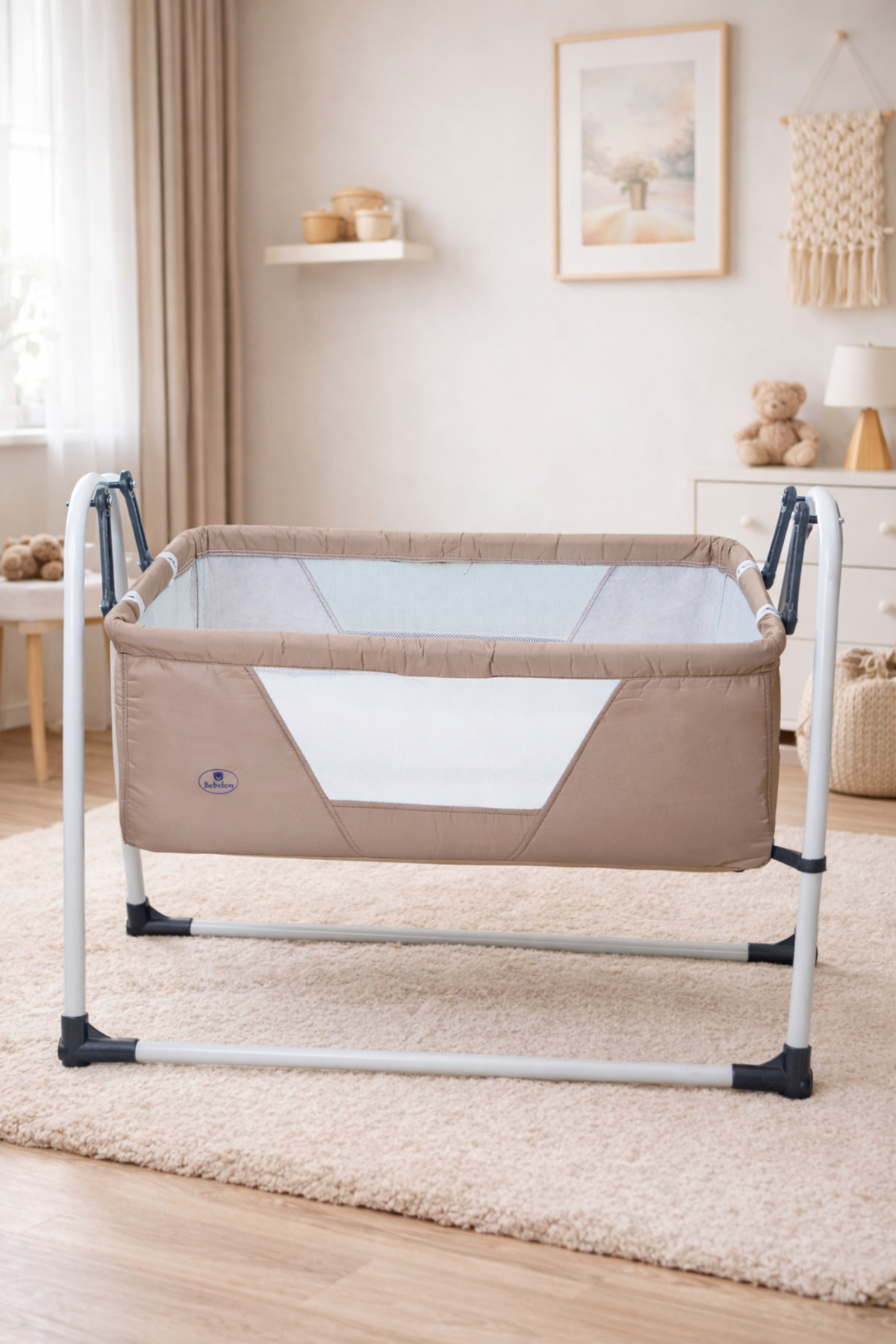 Bebelovv Portatif Kurulumlu Sabitlenebilir Lüks Sallanır Bebek Beşik fotoğrafı 2 (önizleme)