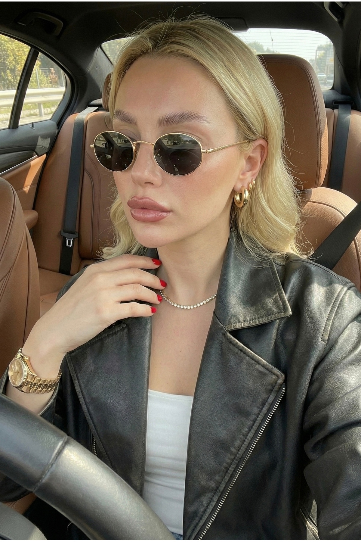 Goldmine Elips Güneş Gözlüğü Unisex Siyah Gold görsel 2