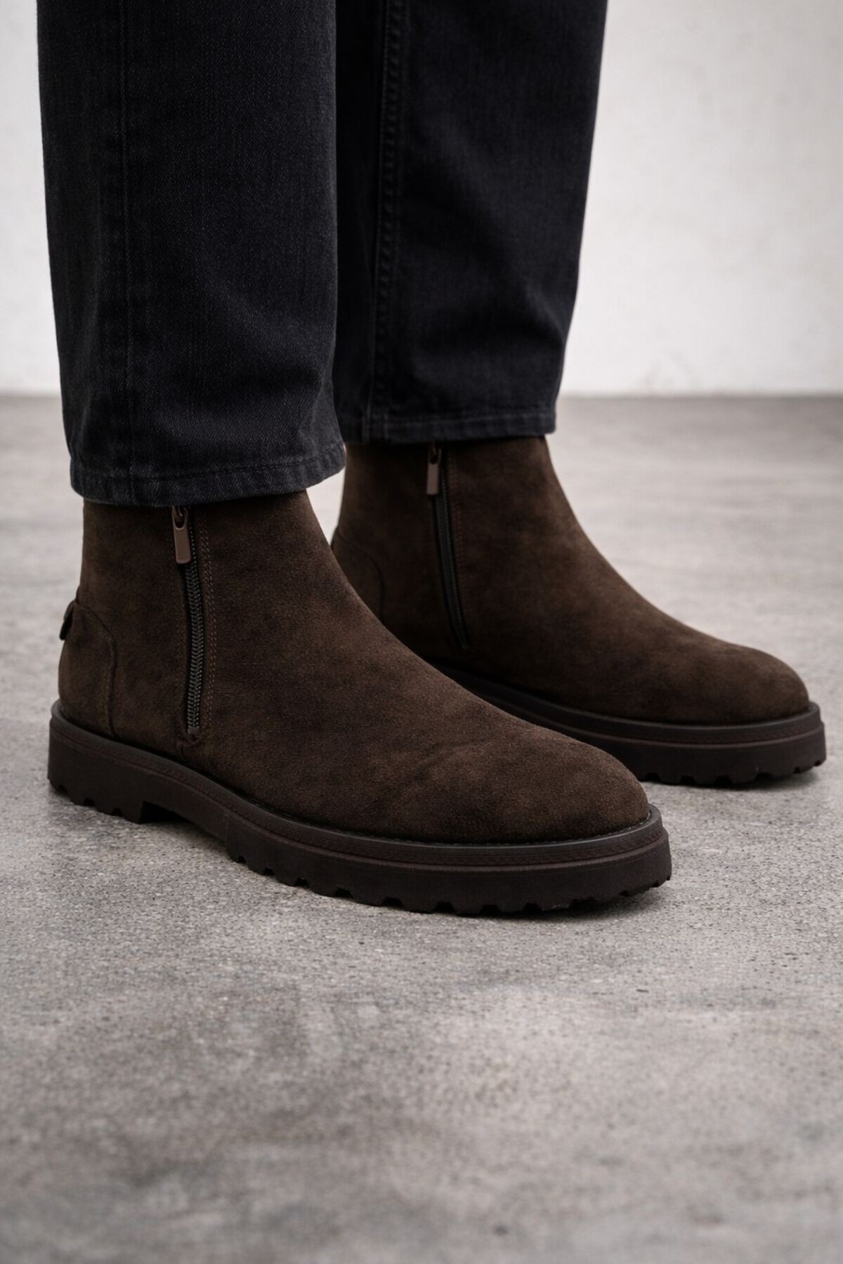 VARNAS  Erkek Kahverengi Hakiki Süet Fermuarlı Bot - Monarch - Görsel 3