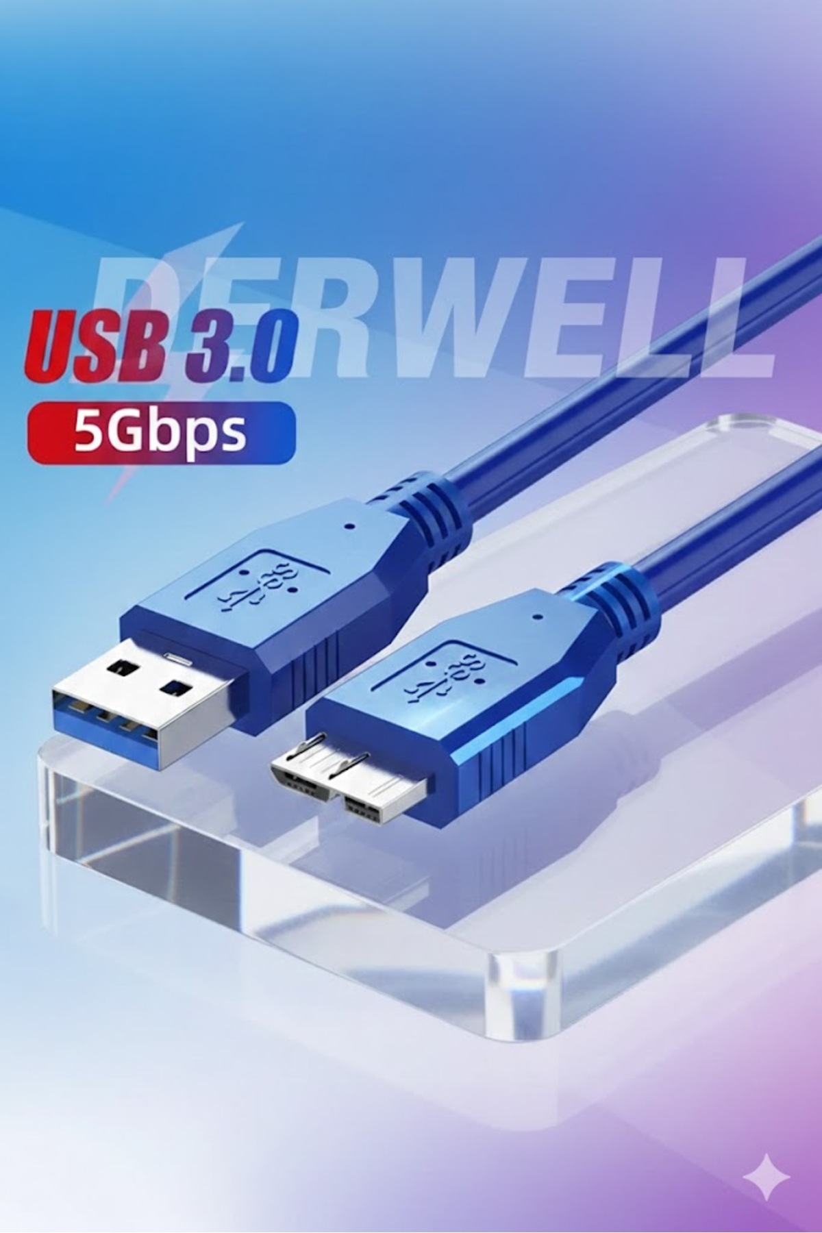 1.5 Metre 1.5m Harddisk Kablosu Yüksek Hiz Usb 3.0 Tip A Mikro B Kablo Hızlı Veri Aktarma Kablosu