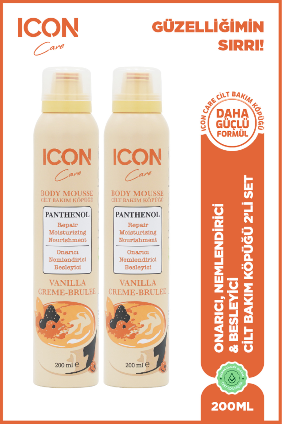 ICON Care ICON CİLT BAKIM KÖPÜĞÜ VANILLA CREME-BRULEE 2'Lİ SET