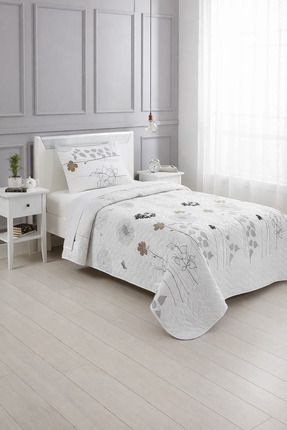 Eponj Home Tek Kişilik Kapitone Yatak Örtüsü Seti Atlantis Beyaz