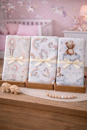 Pico Baby Çok Amaçlı Müslin Örtü & Battaniye / 3'lü Set / %100 Pamuk / Oeko-t...