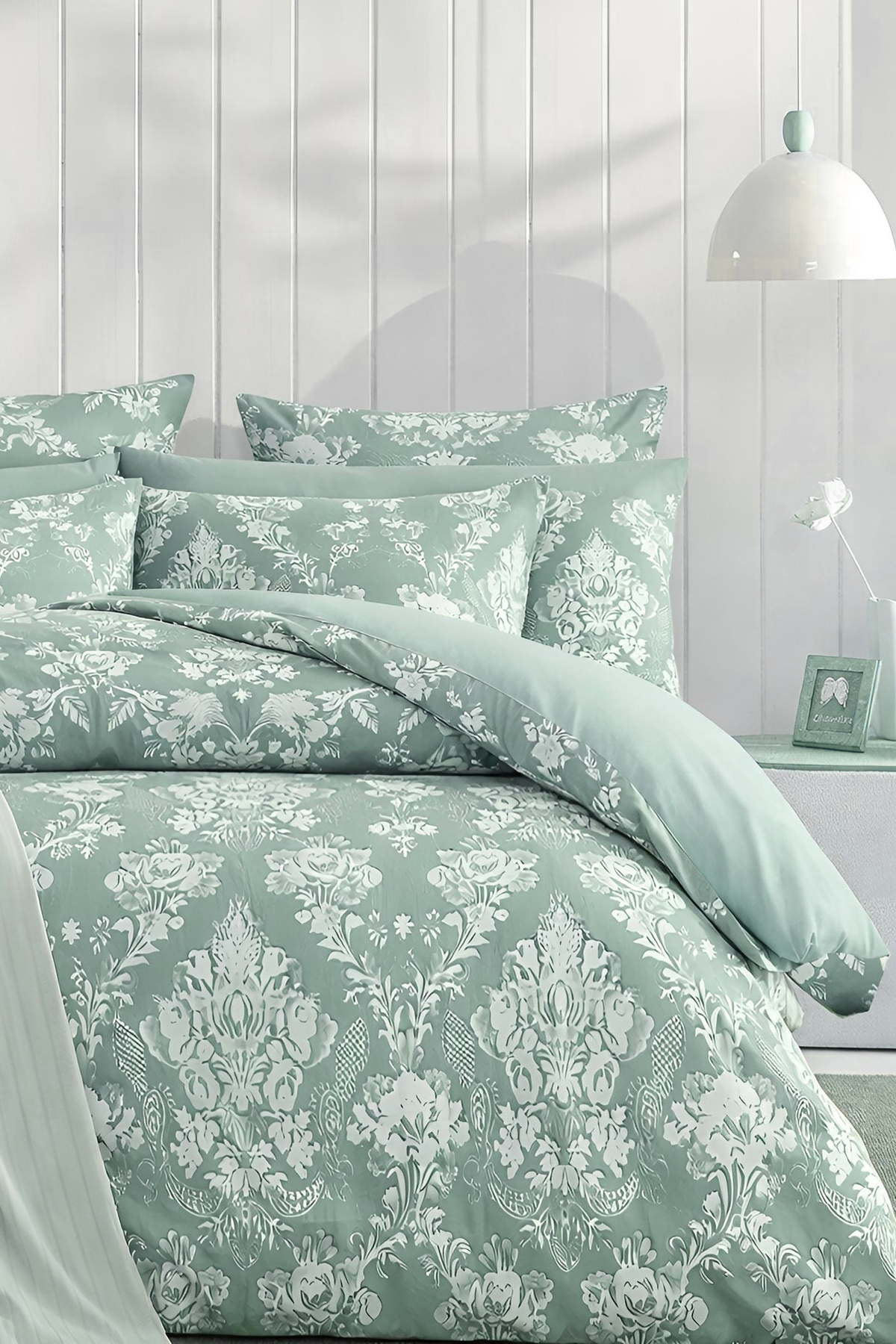 İQON Lastikli Çarşaflı Nevresim Takımı Çift Kişilik Royal Çağla fotoğrafı 2 (önizleme)