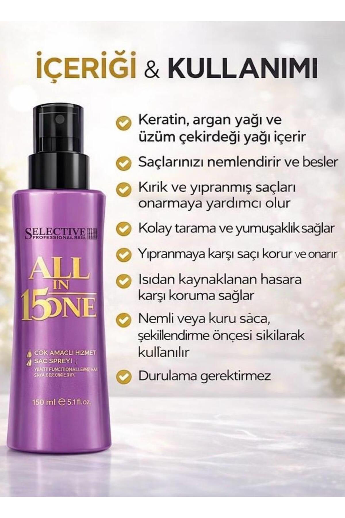 All In One 15 Çok Yönlü Saç Bakım Spreyi 150 Ml — dop12591046igo — تصویر 2 از 3