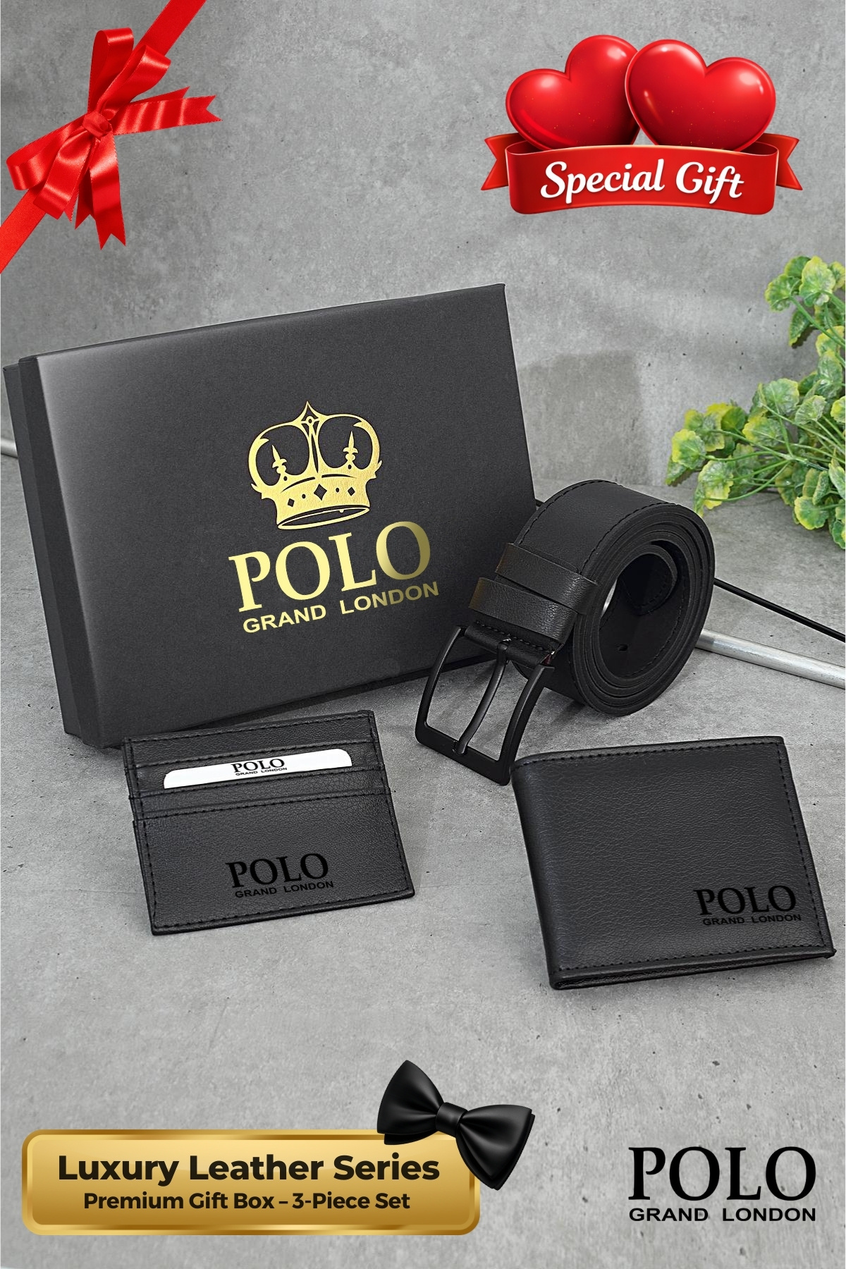 POLOGRAND London Оригінальний чоловічий набір з 3 предметів у подарунковій ко...