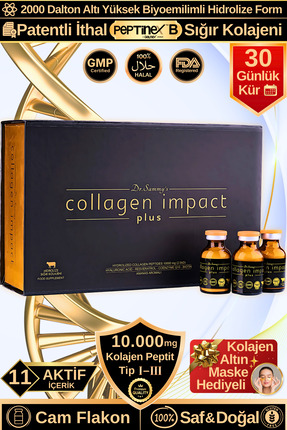 Dr.Sammy's Kolajen 10.000 Mg Tip 1-3 Premium Hidrolize Sığır Kolajeni+Elastin...