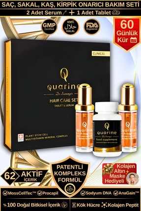 Dr.Sammy's Quarine Premium Saç Bakım Seti (62 AKTİF IÇERİK) Dökülme Karşıtı O...