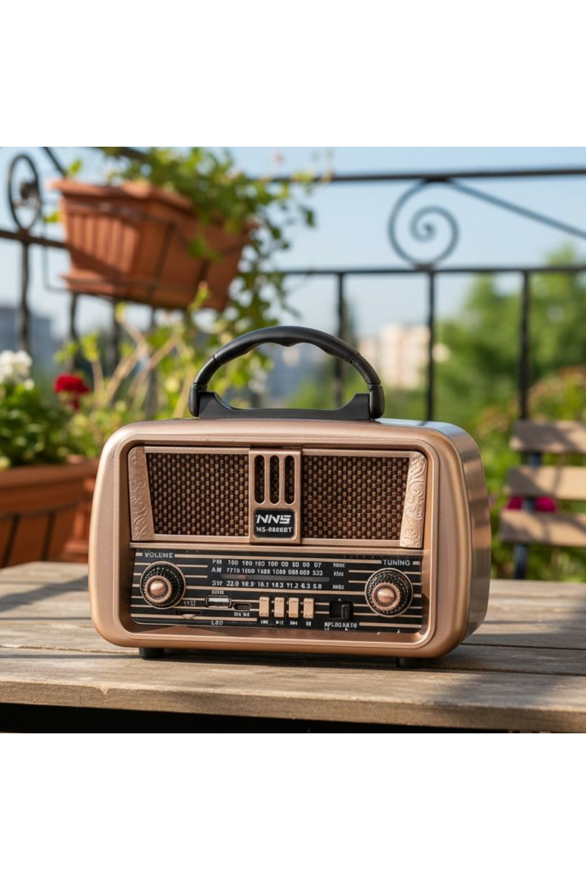 Dexxony Dx-68 Nostaljik Ahşap Radyo Bluetooth Hoparlör - Şarjlı ve
