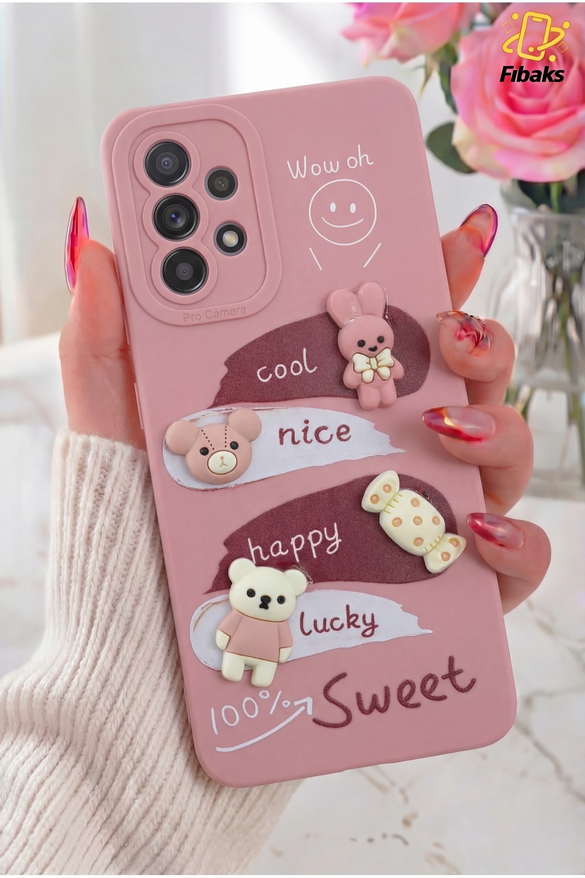 Galaxy A32 Case Camera Shielded Rabbit Pink Soft Silicone Cover