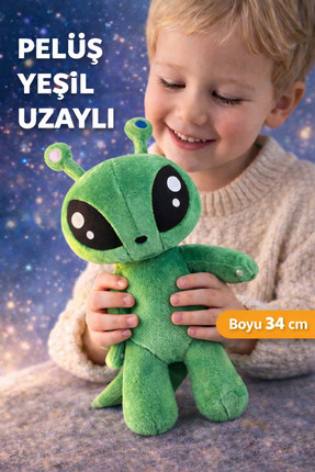 IKEA Aftonsparv 34 Cm Yeşil Uzaylı Alien Yumuşak Peluş Oyuncak