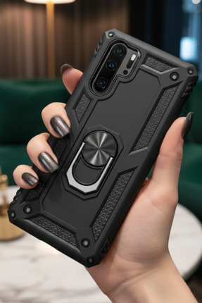 TechTrove Huawei P30 Pro Kılıf Yüzüklü Stand Olabilen Magnetic Tpu Tank Kapak