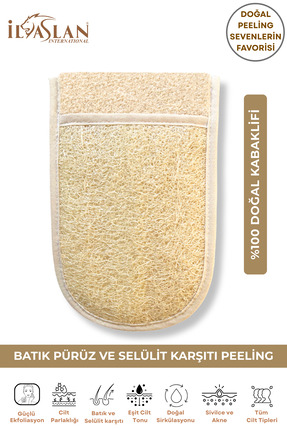 ilaslan international %100 Doğal Kabak Eldiven Kese Peeling Cilt Arındırma Si...