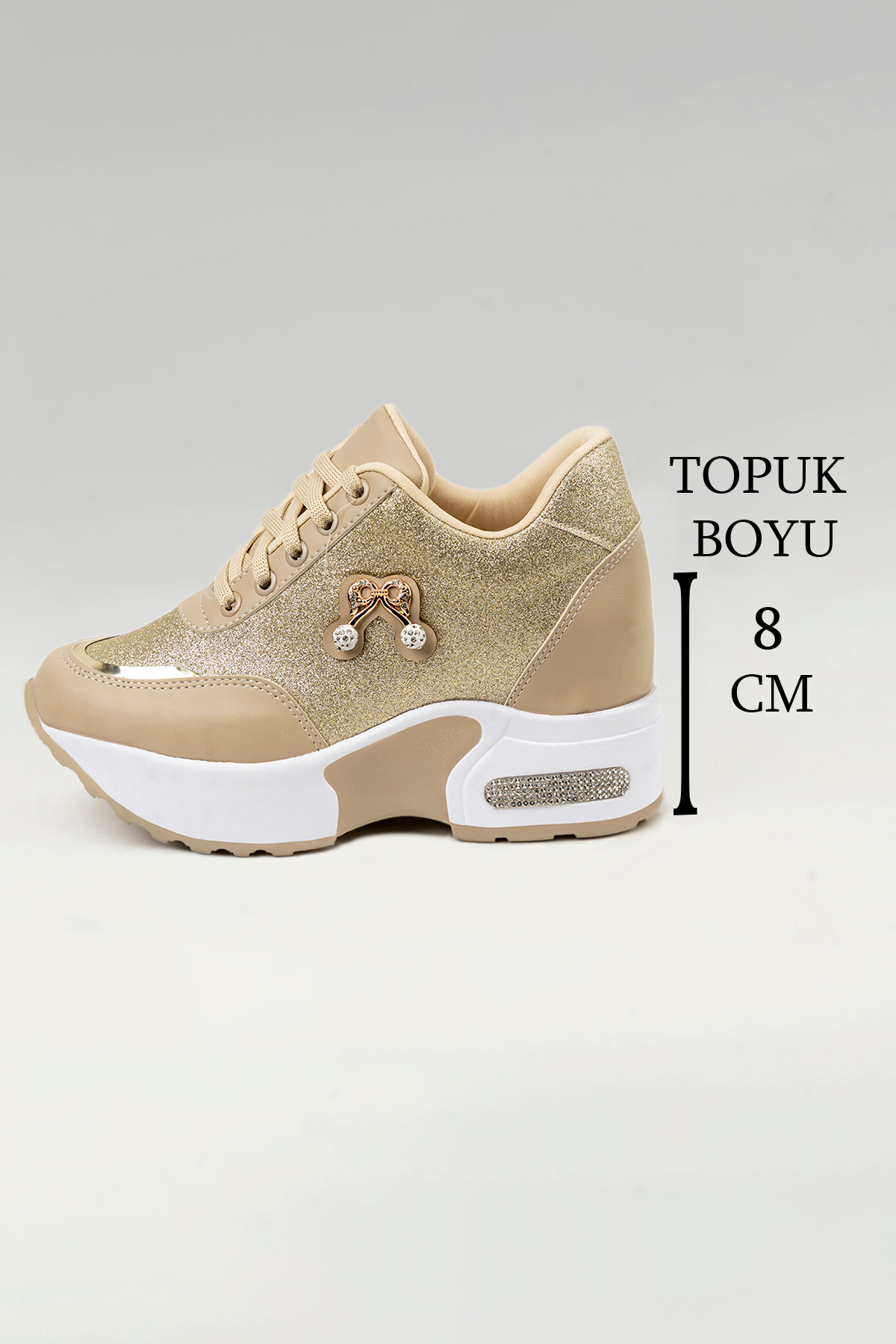 Paris - 1502 Women's Stone Detailed Hidden Heels(7cm) Sports Shoes