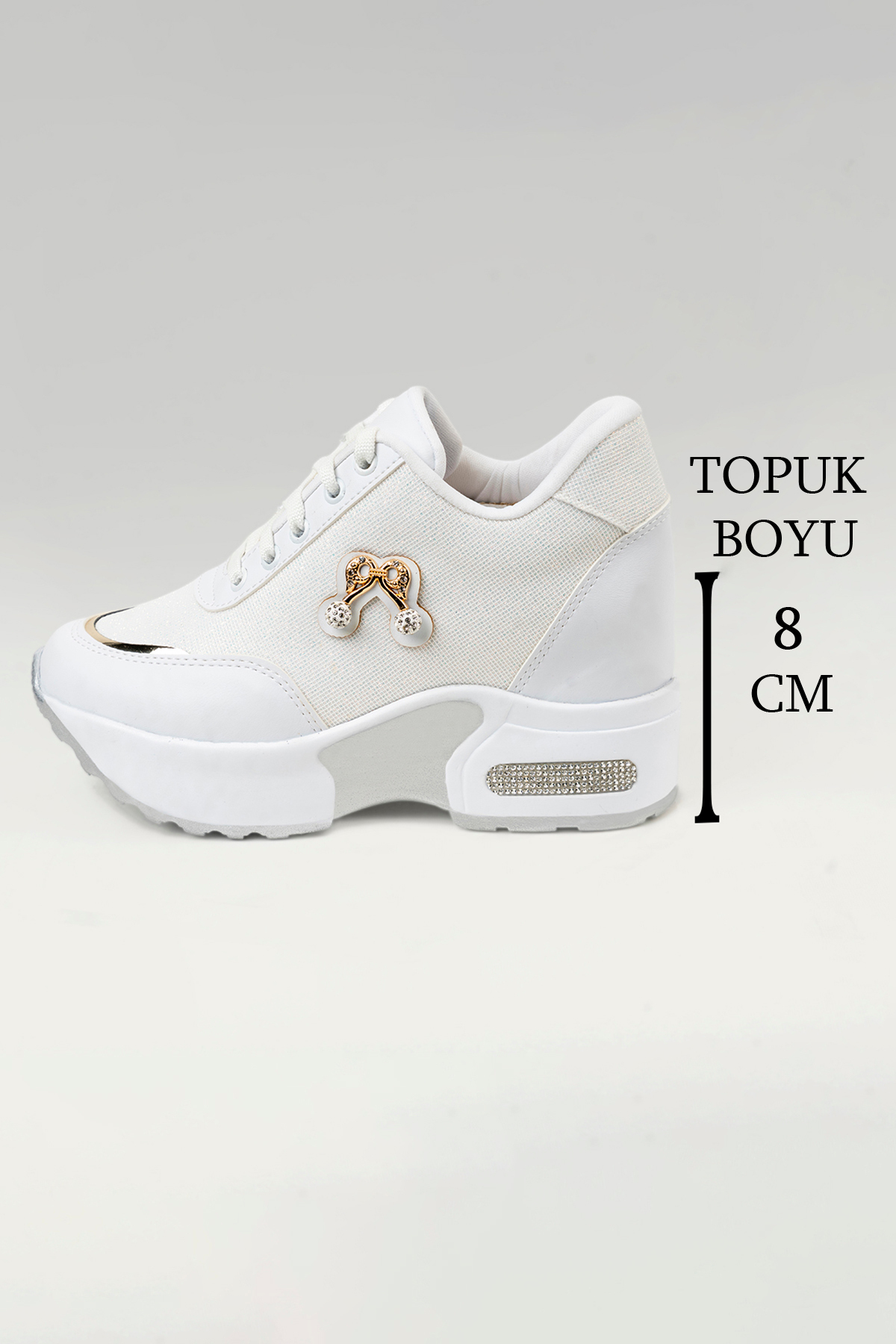 Paris - 1502 Women's Stone Detailed Hidden Heels(7cm) Sports Shoes