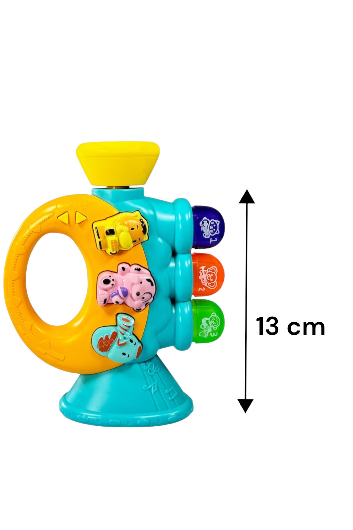 YILDIRIM OYUNCAK Işıklı ve Müzikli Trompet Piyanosu -  Hayvan Sesi Melodi ve Ninni Çalan Bebek Piyanosu fotoğrafı 2 (önizleme)