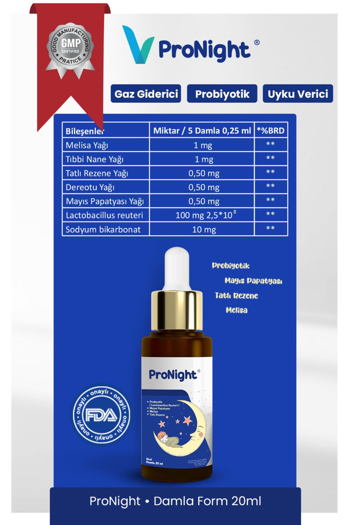 Vitasso Pronight Çocuklar Için Probiyotik Içeren Gaz Ve Uyku Damlası Damla 20 ml fotoğrafı 2 (önizleme)
