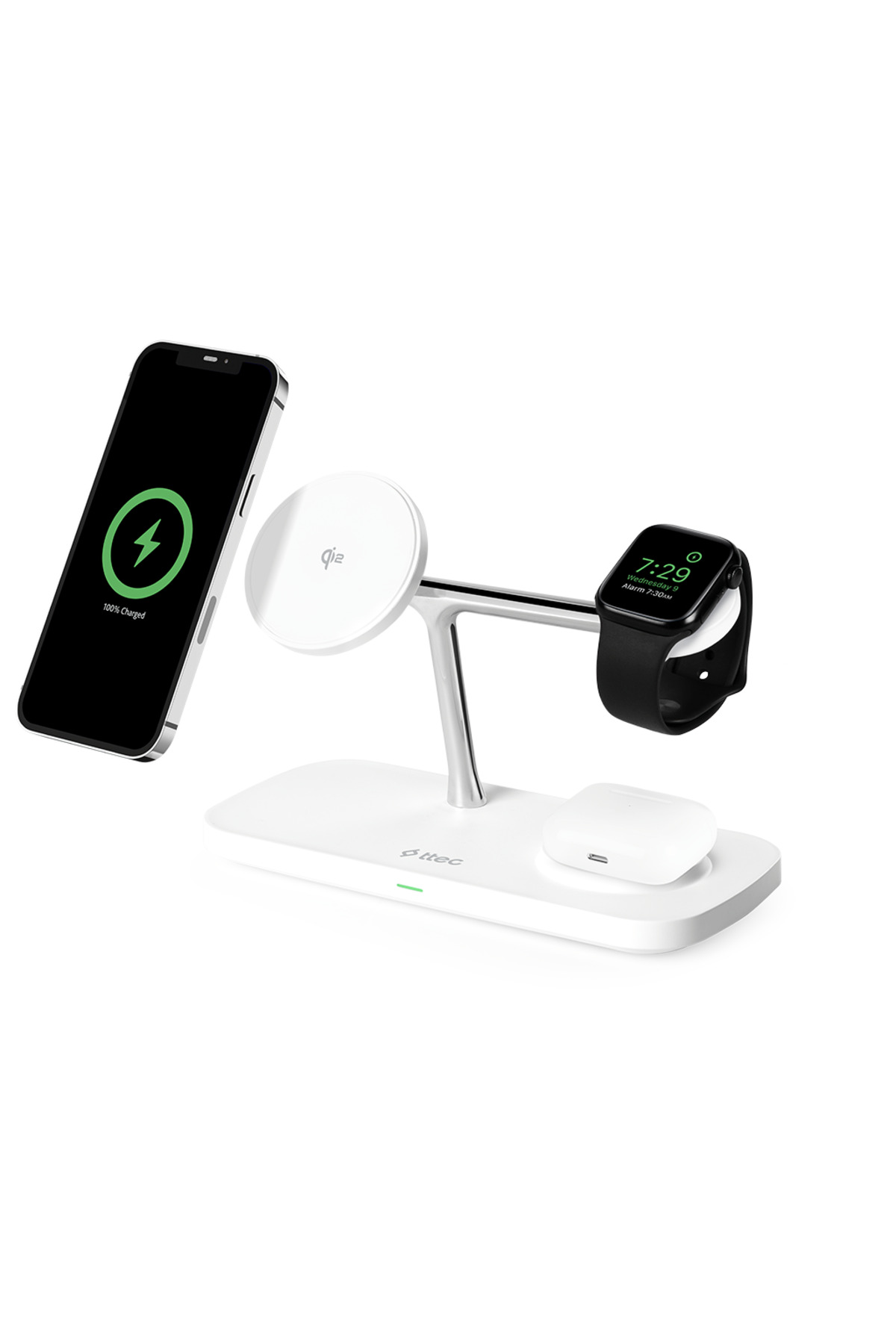 Apple iPhone Android 3点セット Ttec AirCharger Trio Pro Qi2/MagSafe Özellikli 15W iPhone/Android