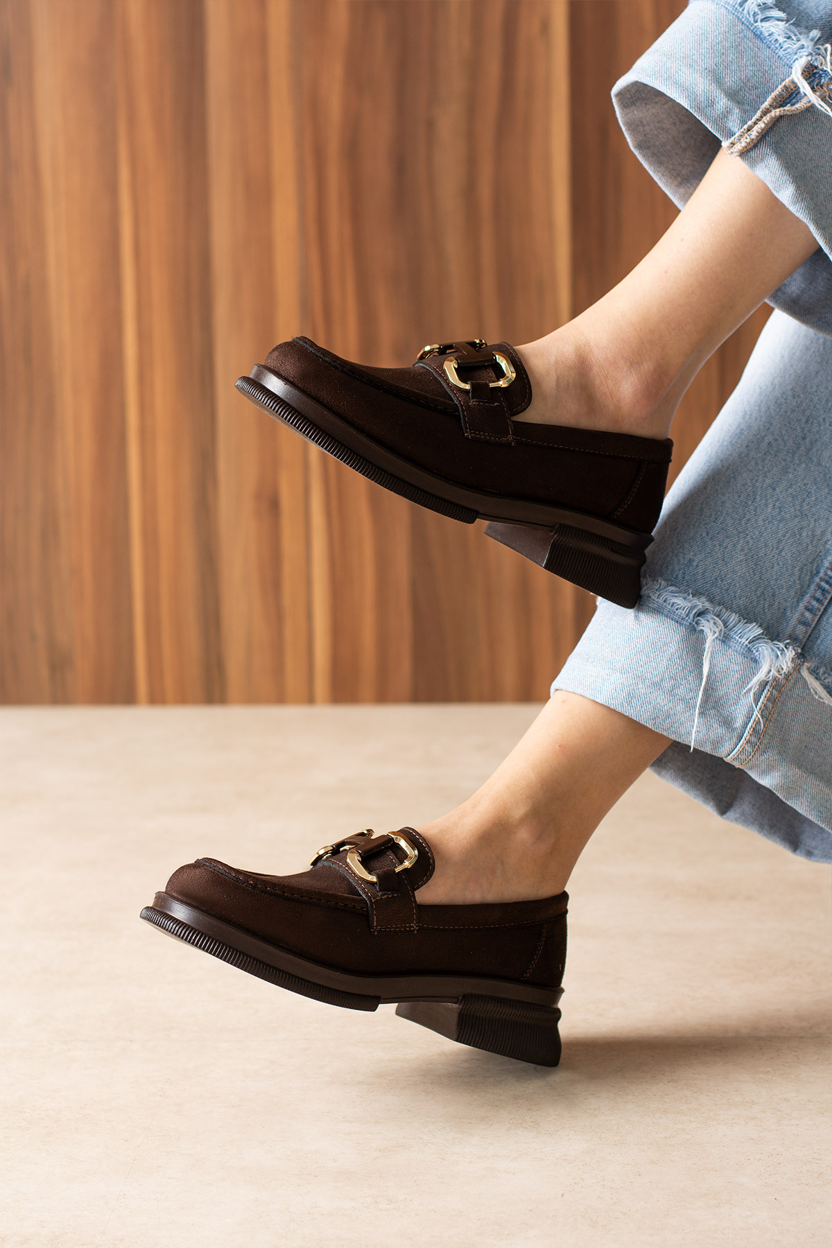 guijarro  Kadın Old Money Esintisi: Şıklığına Karakter Katan Kahve Maskülen Loafer - Görsel 5