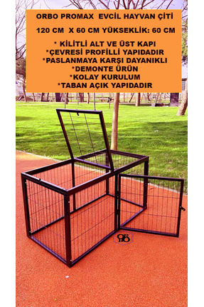 BROOHOME Metalprofilli kedi köpek çit 120 mmX60 mm yükseklik:60 cm üstü kapal...