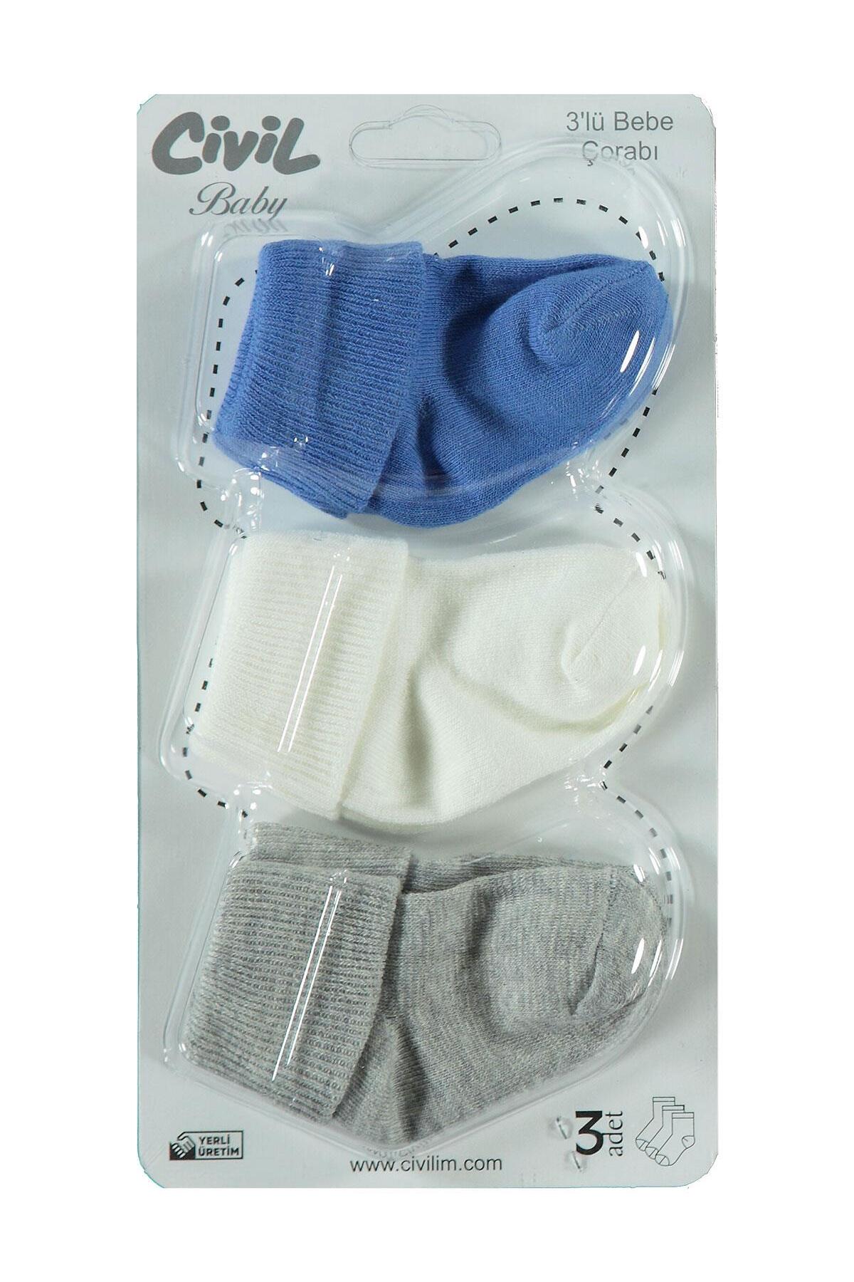 Civil Baby Erkek Bebek 3'lü Çorap Set 0-6 Ay - Standart fotoğrafı 3 (önizleme)