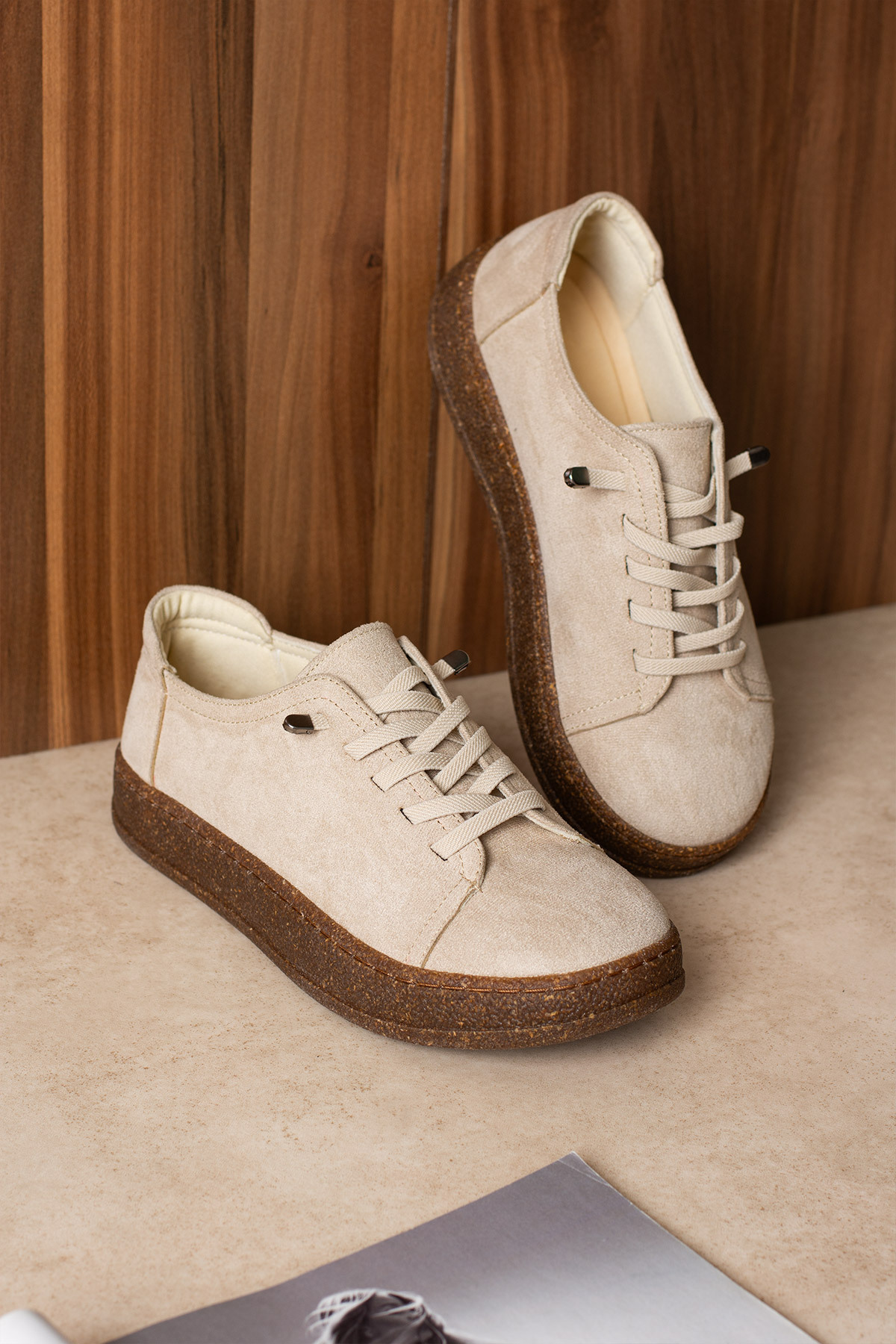 guijarro  Kadın Casual Ayakkabı - Pratik Lastik Bağcıklı Rahat Kalın Taban Günlük Loafer Sneaker - Görsel 2