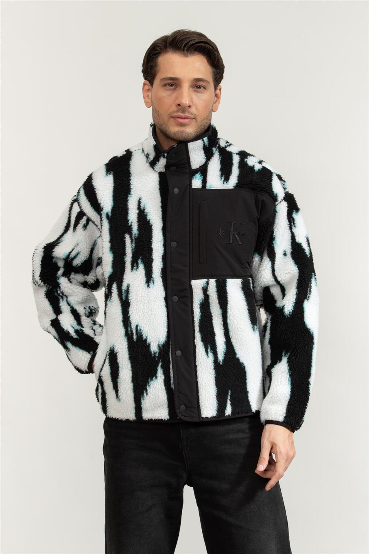 کلوین کلاین سویشرت مردانه Ls Jacquard 3 Sherpa