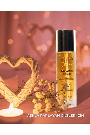 nefin beauty Altın Tonik 24K Saf Altın Parçacıklı Sıkılaştırıcı ve Yatıştırıc...