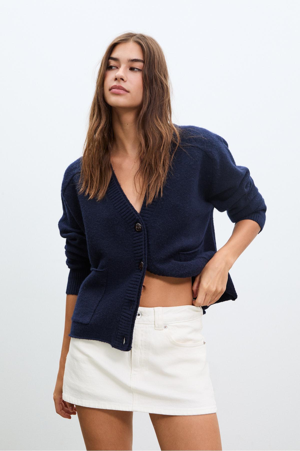 Stradivarius  D62 denim şort etek - Görsel 2