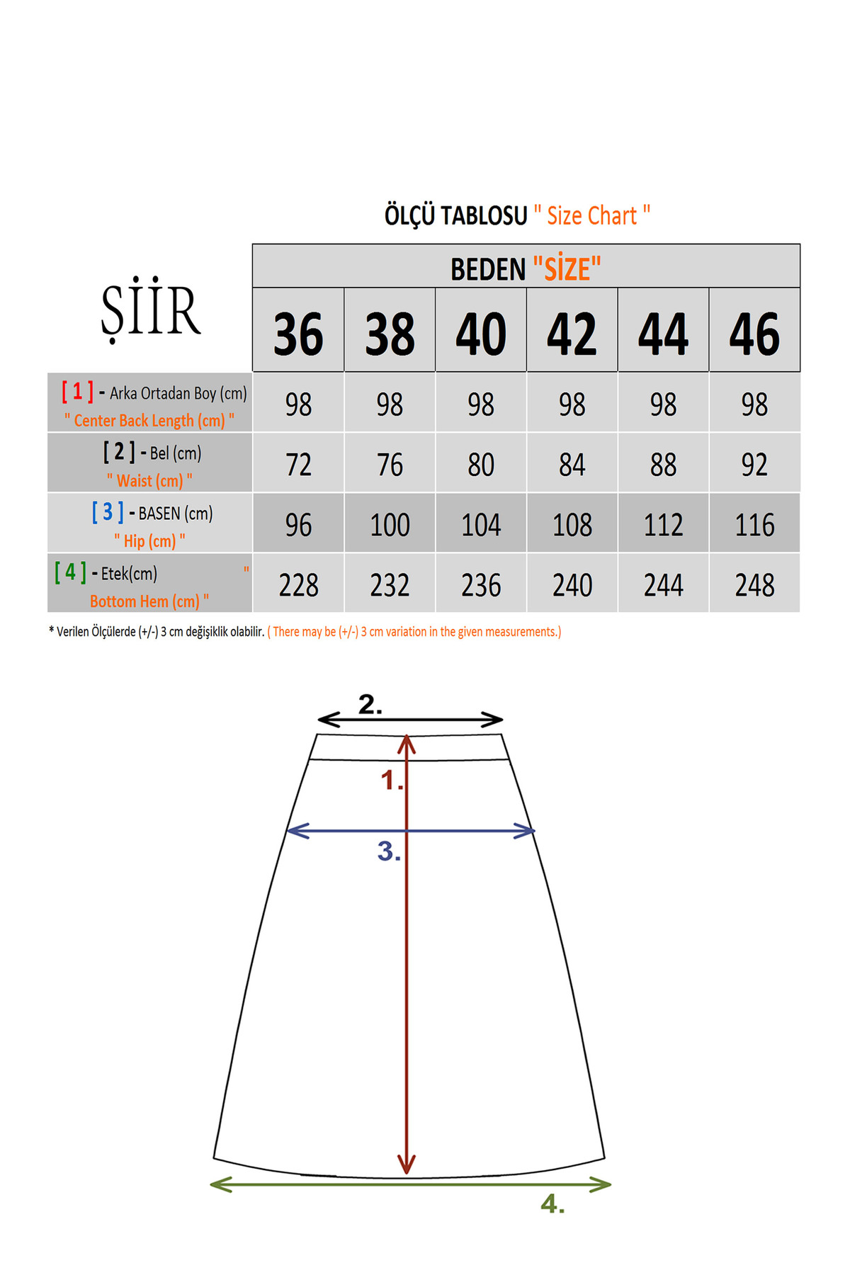 Şiir  MANUA Kadın Ekose Desen Volanlı Kloş Evaze Etek & Tesettür Etek - Haki - Görsel 2