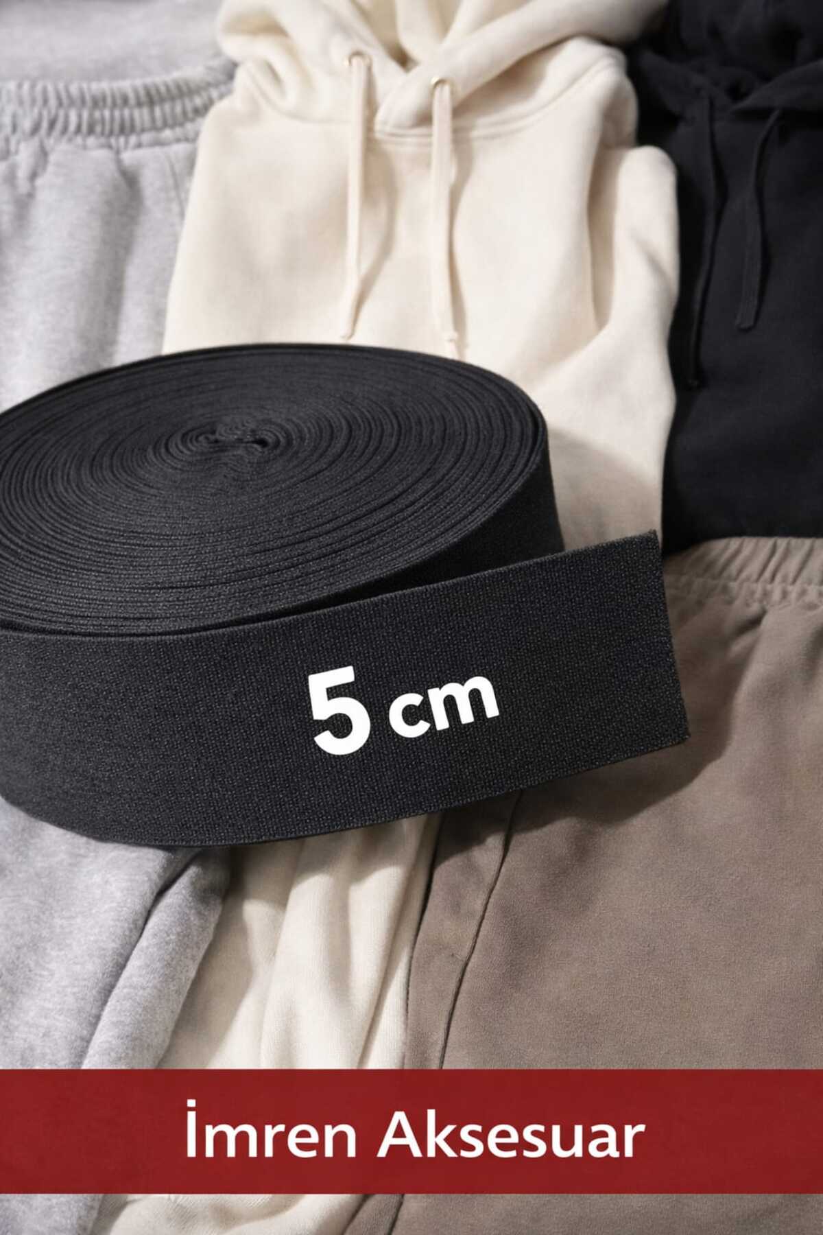 Black 5 Cm Leg Frost And Waist Elastic 1 Package 5 Meters