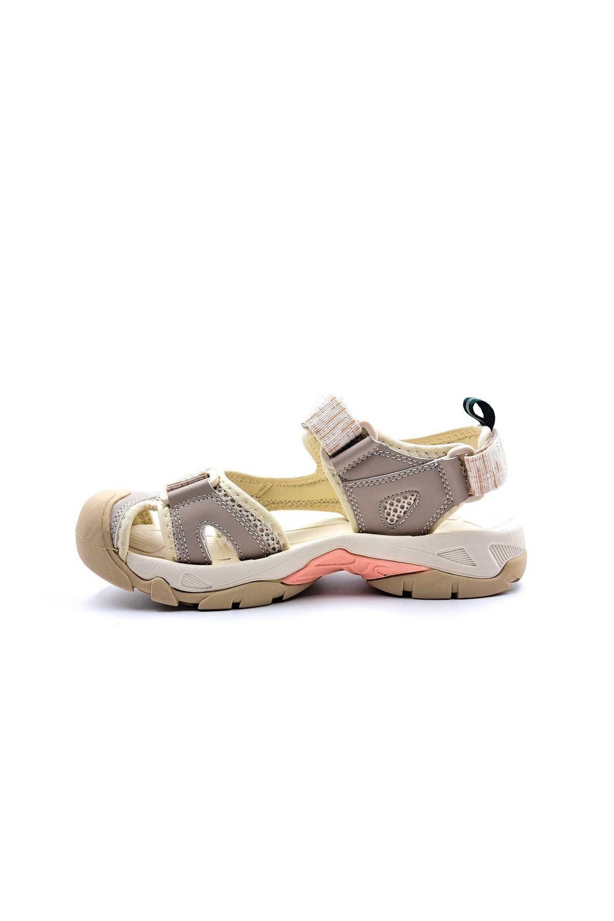 HUMTTO Burnu Kapalı Cırtlı Bej Kadın Outdoor Trekking Spor Sandalet görsel 2