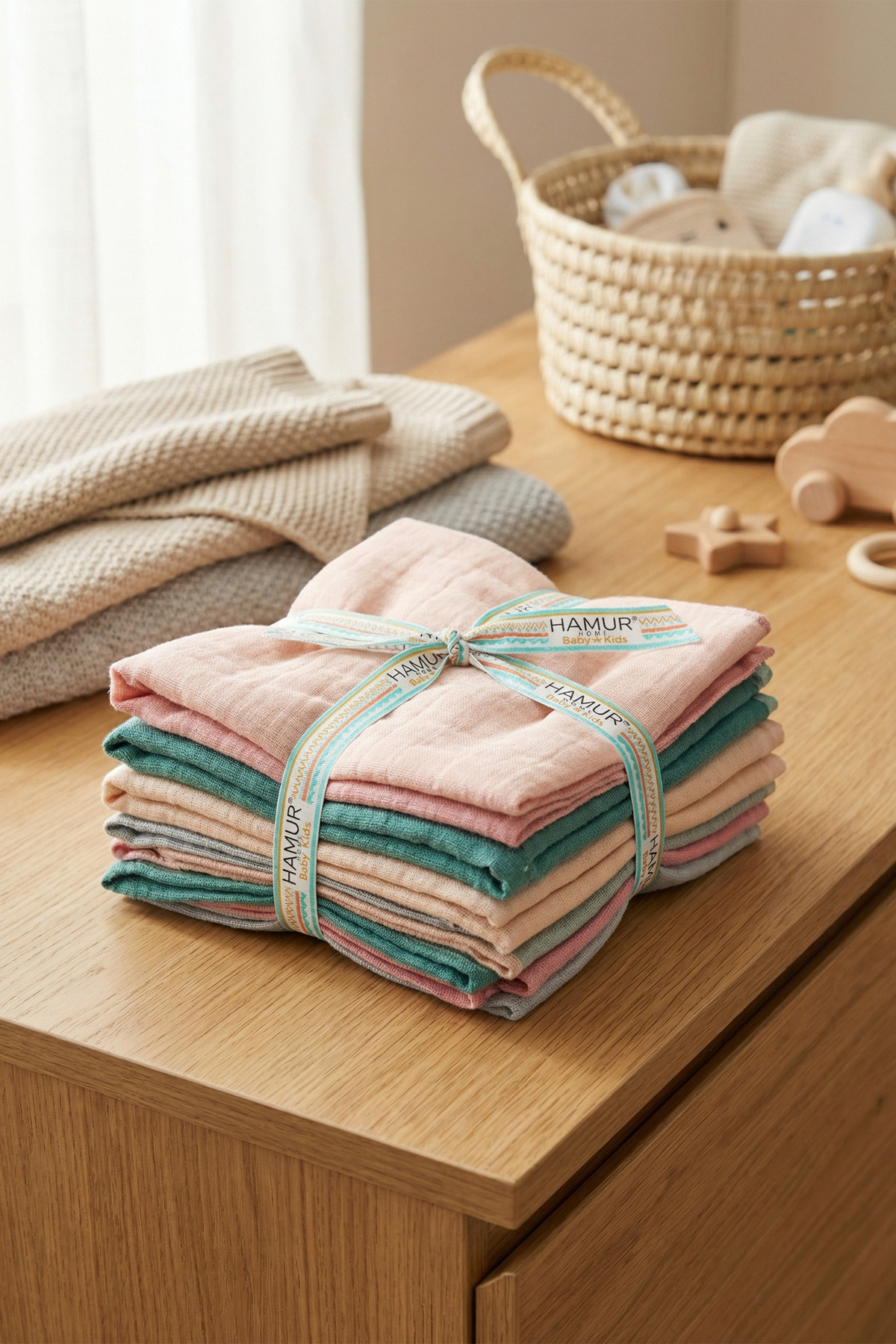 8-Pack Double-Layer Muslin Baby Mouth Wipes 100% Cotton Shoulder Cover Mouth Wiping Cloth Colorful