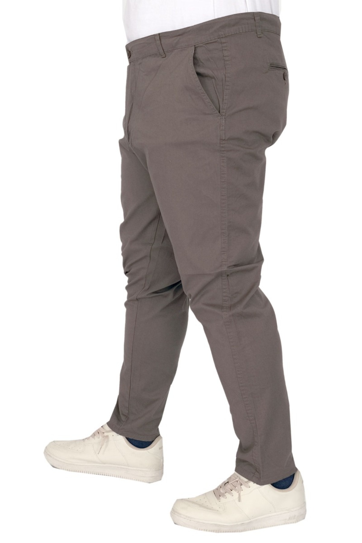 ModeXL Mode XL Büyük Beden Erkek Pantolon Keten Milano 20850 Haki görsel 2