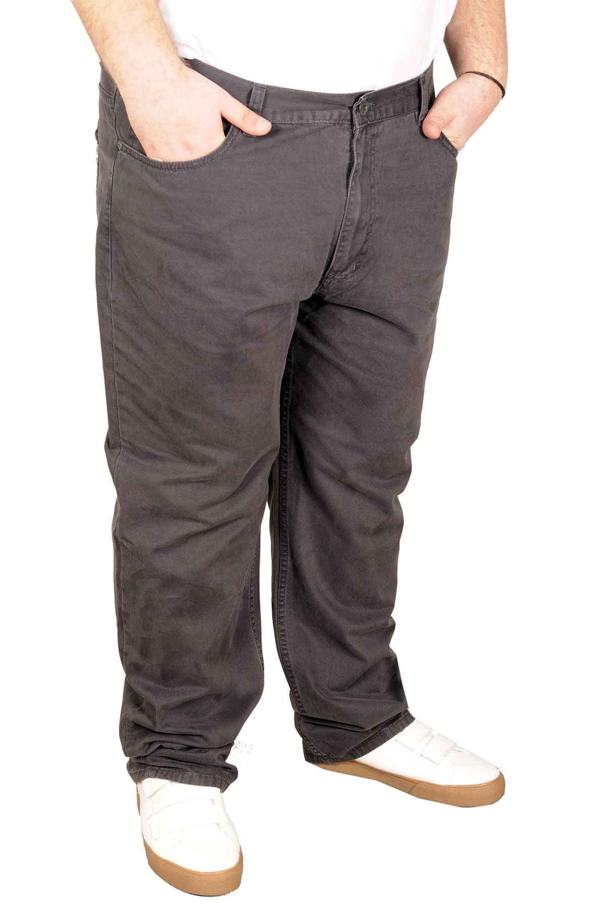 ModeXL Mode XL Büyük Beden Erkek Keten Pantolon 5 Cep 21003 Antrasit görsel 5