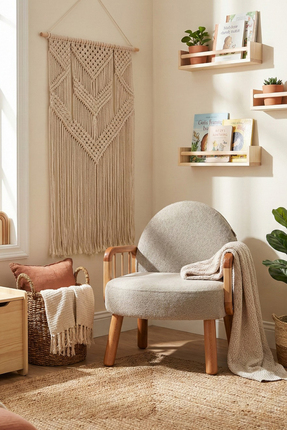 Zem Tosca Bohem Berjer Natürel Ahşap, Sütlü Kahve