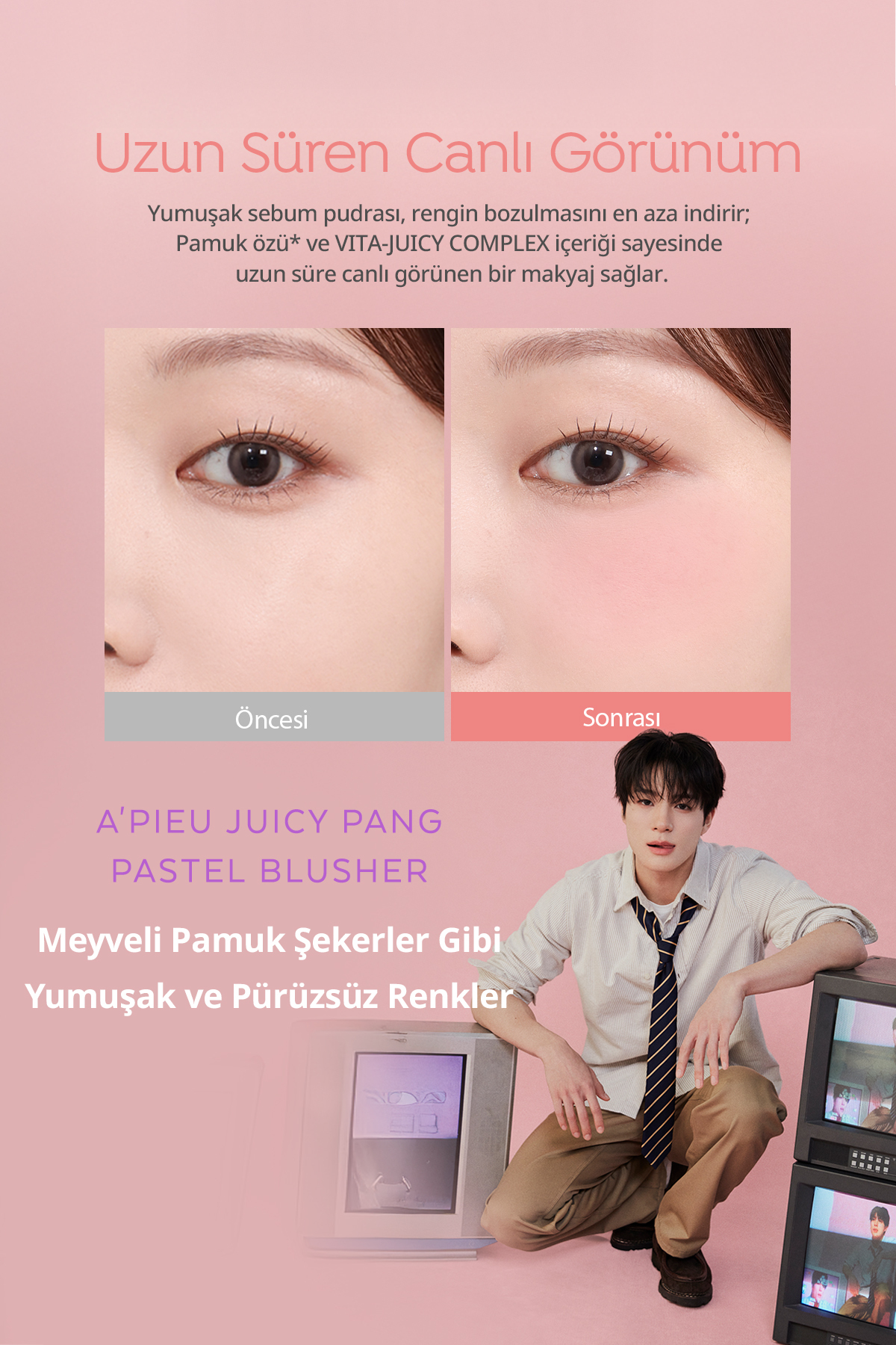 Cilde Yumuşak ve Doğal Renk Veren Pastel Tonlarda Allık A'PIEU Juicy-Pang Pastel Blusher (RD02) — قهوه‌ای 111630 — تصویر 5 از 9