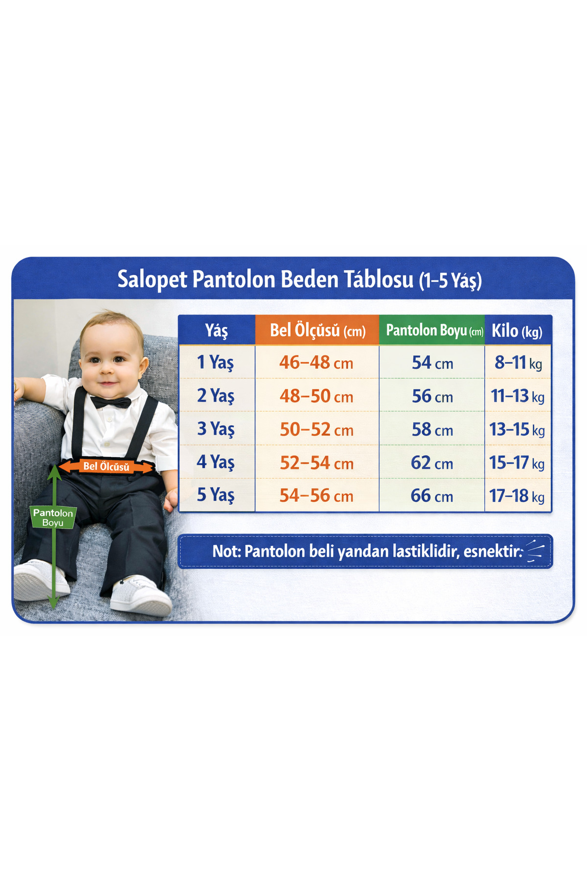 HAYTA Çocuk Takım Çocuk Salopet Takım Gömlekli Papyonlu Inndigo fotoğrafı 3 (önizleme)