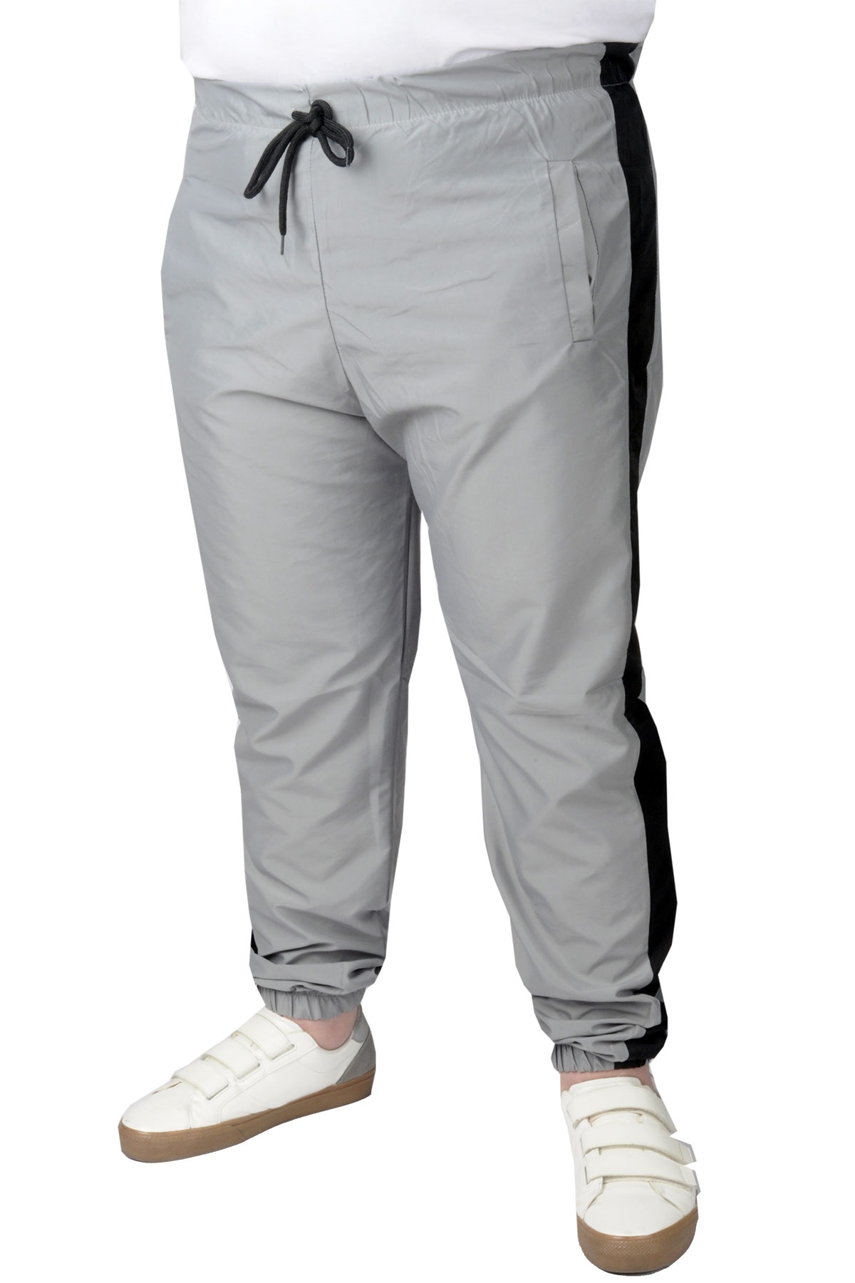 ModeXL Mode XL Büyük Beden Eşofman Altı Paraşüt 22511 Gri görsel 4