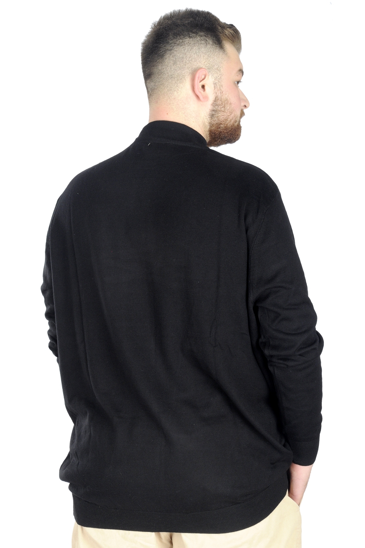 ModeXL Mode XL Büyük Beden Kazak Yarım Balıkçı 22208 Siyah görsel 8