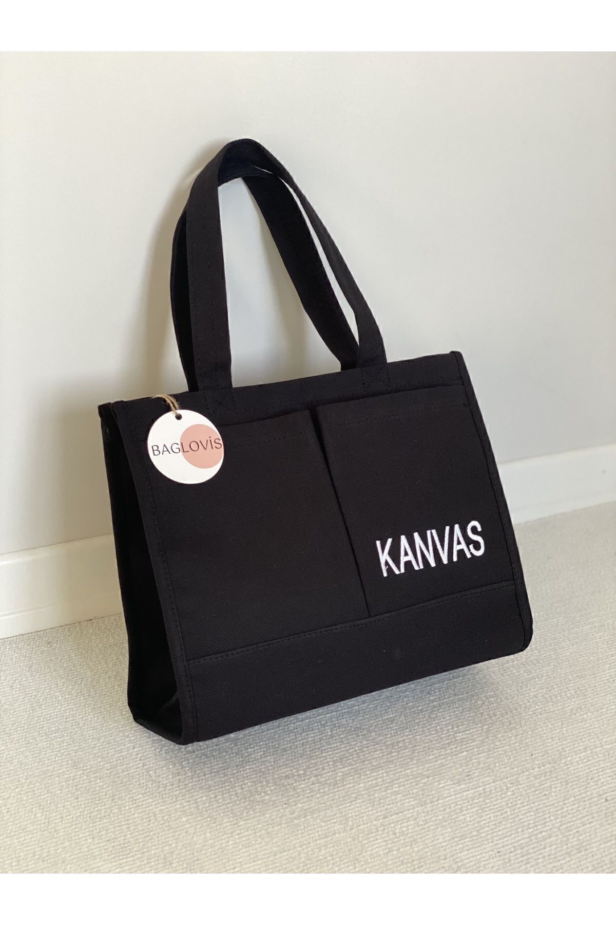 BAGLOVİS  KANVAS KUMAŞ NAKIŞ DETAYLI BÜYÜK OMUZ ÇANTASI EN32 BOY28 - Görsel 3