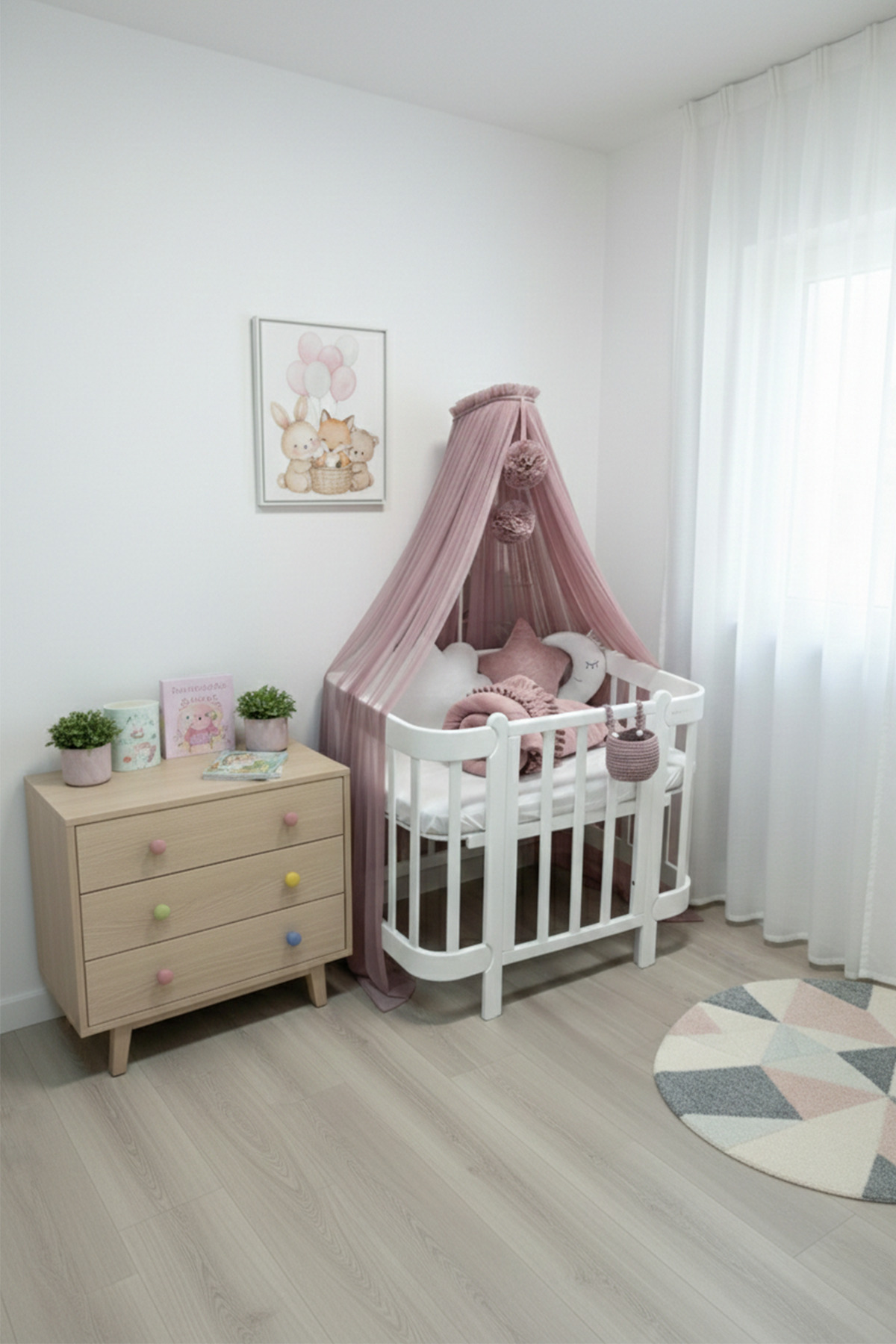 Kiddy Happy Leylak Beşik Cibinliği Ve Cibinlik Aparatı fotoğrafı 3 (önizleme)