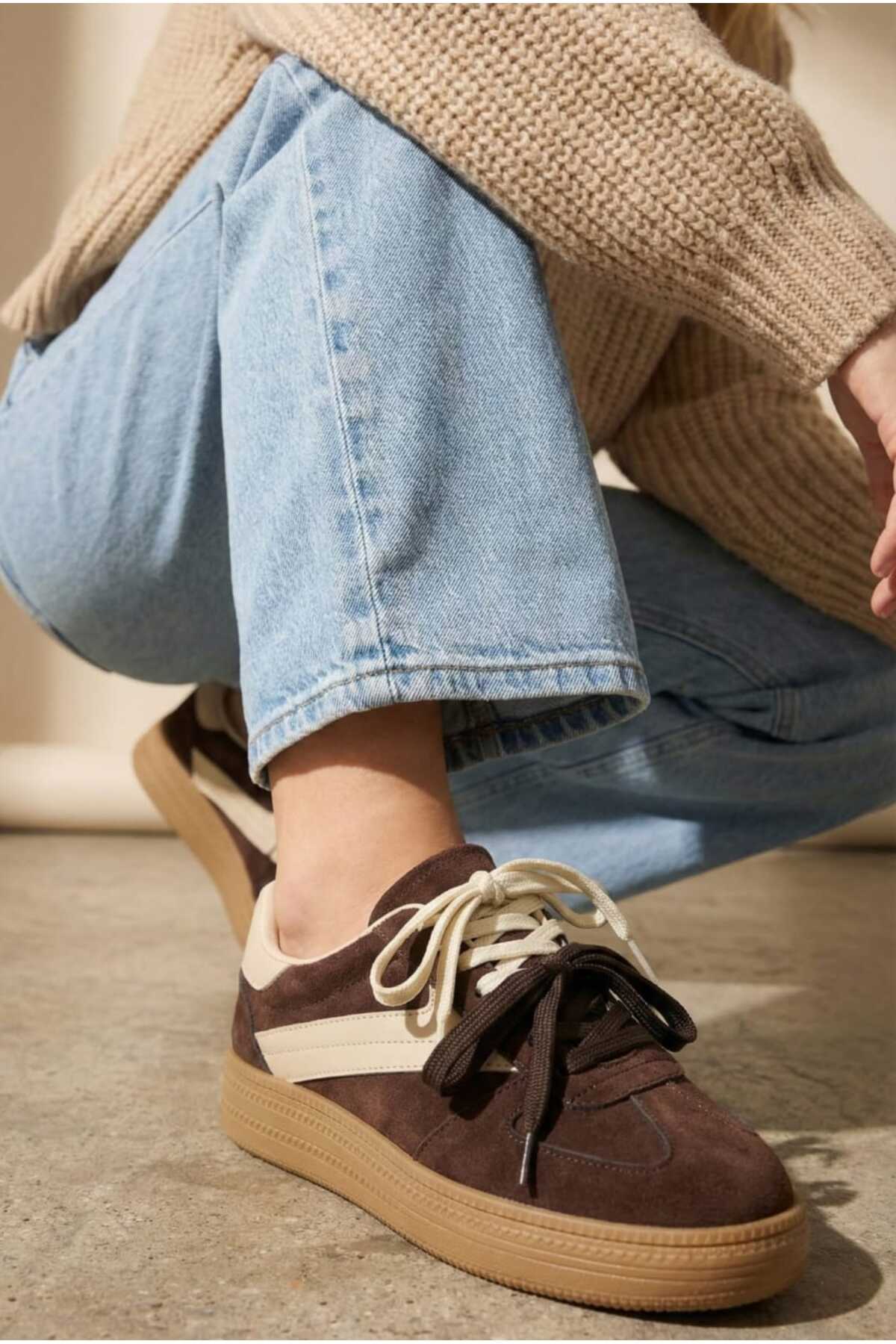 HİGHRUN  Çift Bağcıklı Kadın Sneaker - Görsel 5