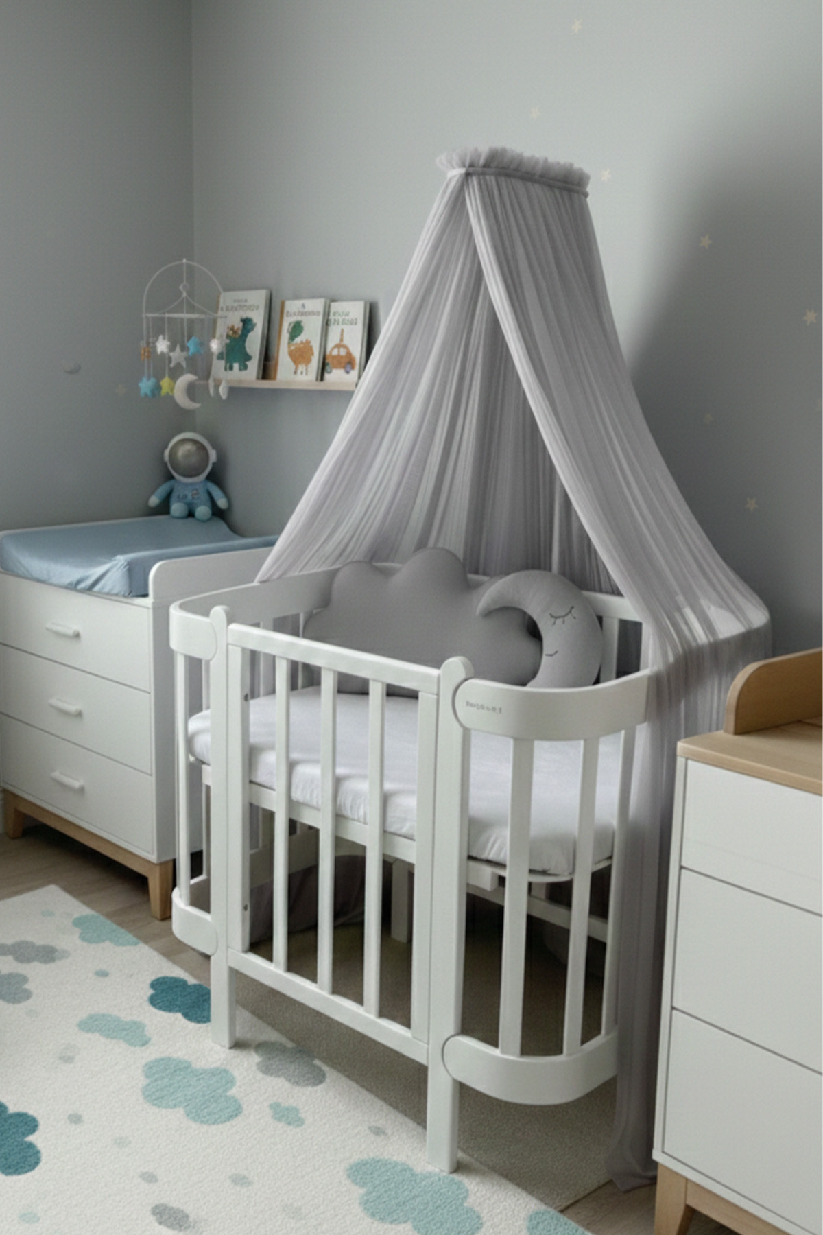 Kiddy Happy Gri Beşik Cibinliği Ve Cibinlik Aparatı fotoğrafı 2 (önizleme)