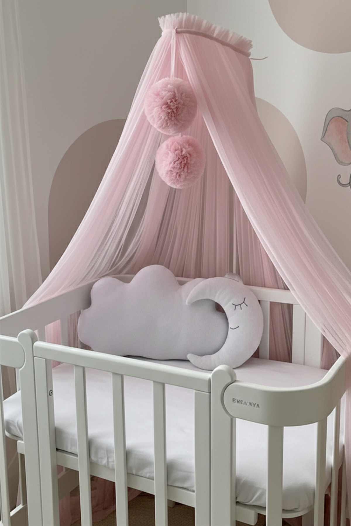 Kiddy Happy Pembe Beşik Cibinliği Ve Cibinlik Aparatı fotoğrafı 3 (önizleme)