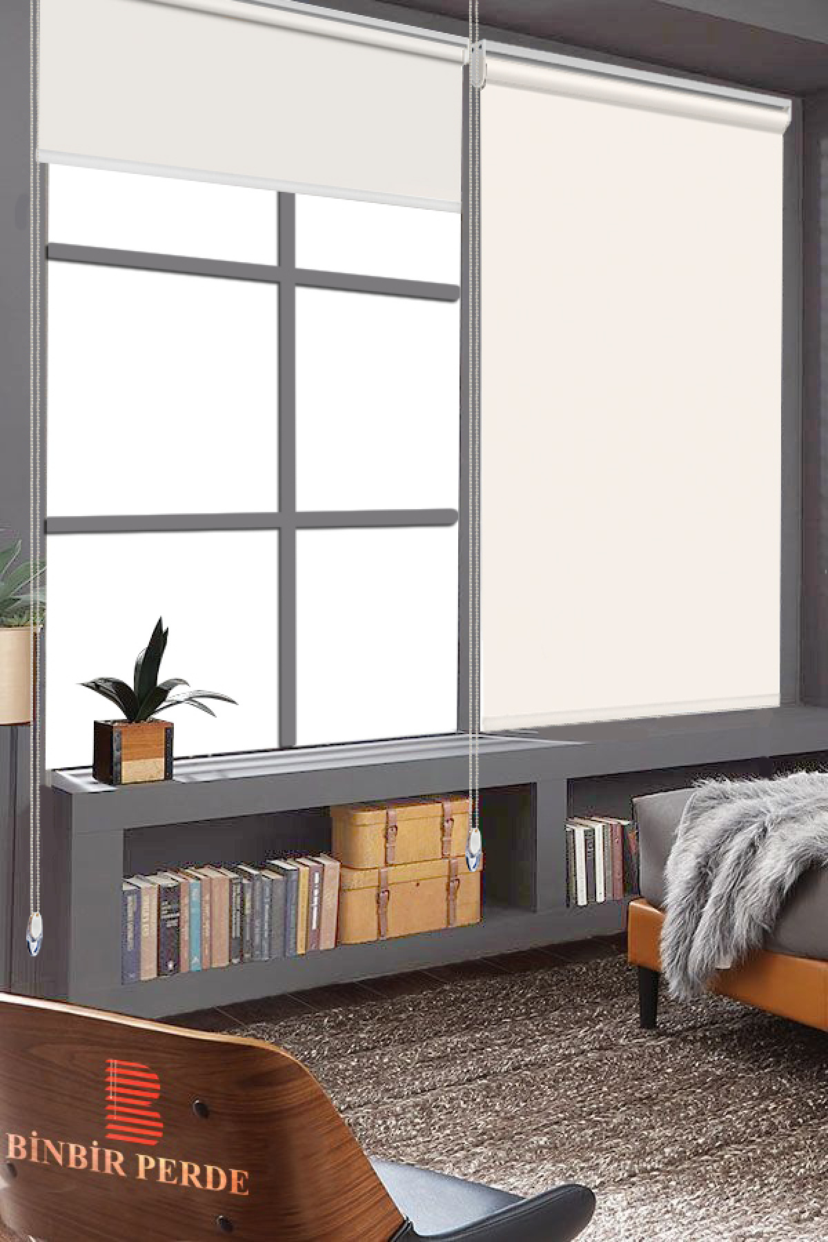 Flat Cream Roller Blind Home&office Blind Easy Assembly Aluminum System Sunshade Light control